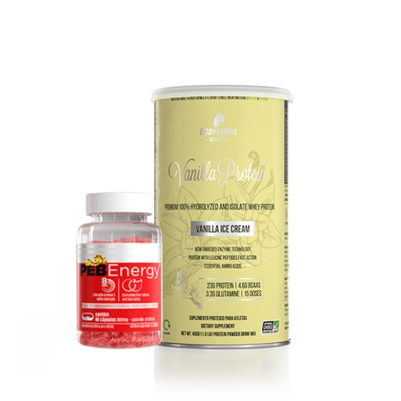 Kit Whey Vanilla Protein com PEB Energy Bodyfarma